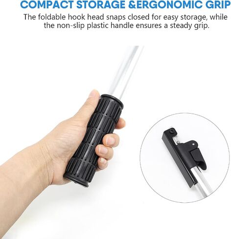 Huaaliuche Telescopic 5ft Pickup Truck Cargo Retriever Hook ، أداة استرداد متعددة القابلة للتمديد ، و Gring Cargo Long Reach لإكسسوارات سرير الشاحنة in Kuwait