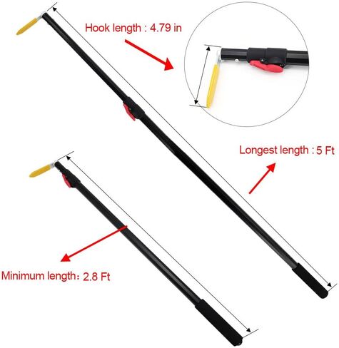 Huaaliuche Telescopic 5ft Pickup Truck Cargo Retriever Hook ، أداة استرداد متعددة القابلة للتمديد ، و Gring Cargo Long Reach لإكسسوارات سرير الشاحنة in Kuwait