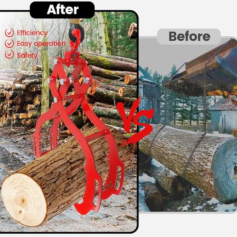 Log Tongs 32 inch 4 Serrated Claw, Eagle Claw Design Log Grapple, Heavy Duty Logging Tongs 2700 Pounds Lifting Capacity for Trucks, ATVs, Tractors, Forklifts in Kuwait