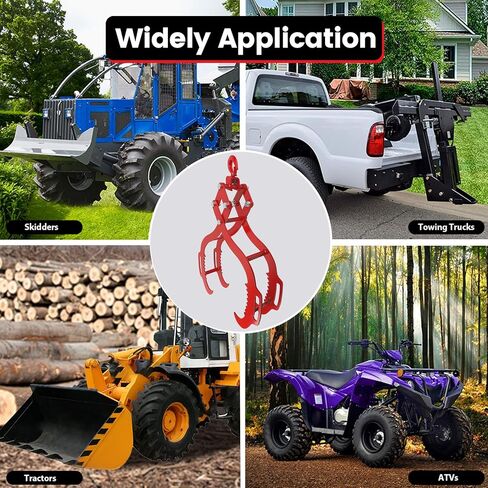 Log Tongs 32 inch 4 Serrated Claw, Eagle Claw Design Log Grapple, Heavy Duty Logging Tongs 2700 Pounds Lifting Capacity for Trucks, ATVs, Tractors, Forklifts in Kuwait