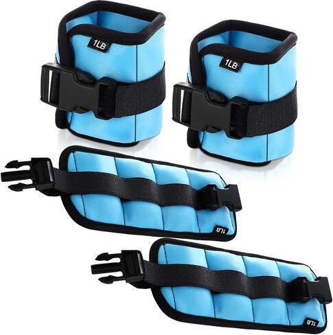 2 Pairs Ankle Wrist Weights for Land or Aquatic Exercise Aqua Cuffs Aqua Aerobics Fitness Bands for Ankle and Wrist Adjustable Weights for Swimming Pool Workout Equipment in Kuwait