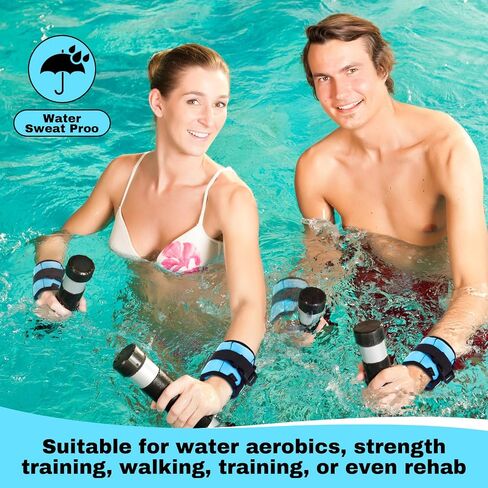 2 Pairs Ankle Wrist Weights for Land or Aquatic Exercise Aqua Cuffs Aqua Aerobics Fitness Bands for Ankle and Wrist Adjustable Weights for Swimming Pool Workout Equipment in Kuwait