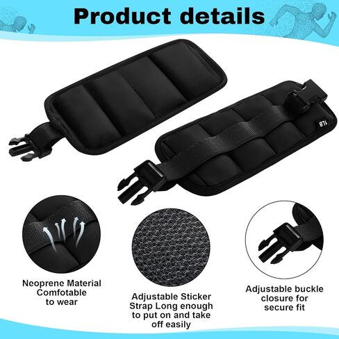 2 Pairs Ankle Wrist Weights for Land or Aquatic Exercise Aqua Cuffs Aqua Aerobics Fitness Bands for Ankle and Wrist Adjustable Weights for Swimming Pool Workout Equipment in Saudi Arabia