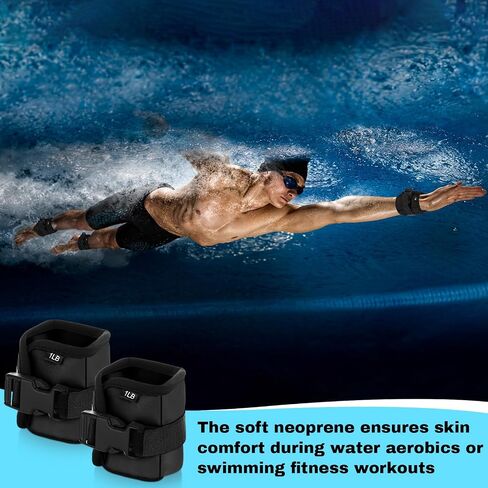 2 Pairs Ankle Wrist Weights for Land or Aquatic Exercise Aqua Cuffs Aqua Aerobics Fitness Bands for Ankle and Wrist Adjustable Weights for Swimming Pool Workout Equipment in Saudi Arabia