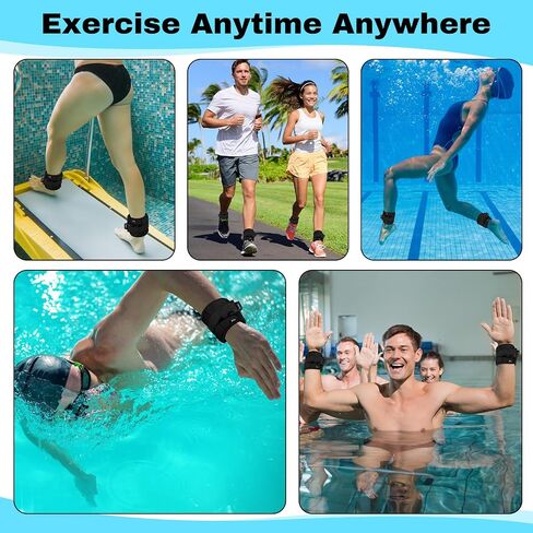 2 Pairs Ankle Wrist Weights for Land or Aquatic Exercise Aqua Cuffs Aqua Aerobics Fitness Bands for Ankle and Wrist Adjustable Weights for Swimming Pool Workout Equipment in Saudi Arabia
