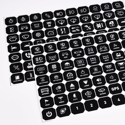 MICTUNING 140PCS Switch Panel Stickers for P1s RGB 8/12 Gang, Rocker Toggle Switch Labels for Boat Marine Truck RV Offroad in Saudi Arabia