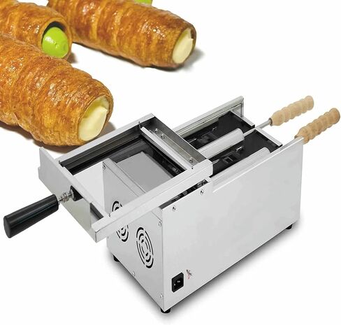 Commercial Chimney Cake Oven Machine, Electric Kürtőskalács Maker with 2 Non-Stick Rollers, Hungarian Chimney Bread Baker for Home & Business Use in Saudi Arabia