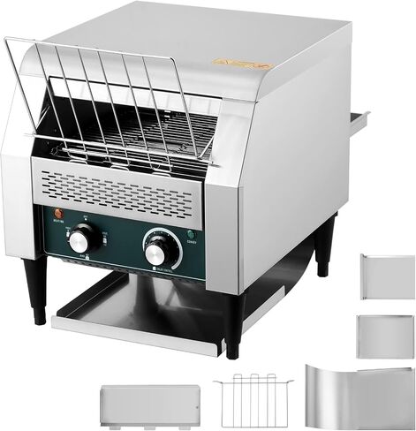 Commercial Toaster Conveyor, 300 Slices/H, 1800W, 7 Temperature Settings,With Timer, Commercial Toasters for Restaurant/Home, for Bun Bagel Bread in Saudi Arabia