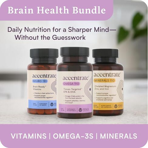 Accentrate Omega with LYSOVETA LPC | EPA & DHA Supplements for Brain Health | Focus, Memory, & Mood | 6X Better Absorption Than Fish Oil | Omega-3 Fatty Acid Supplements | 30 Softgels (1 Month) in Saudi Arabia