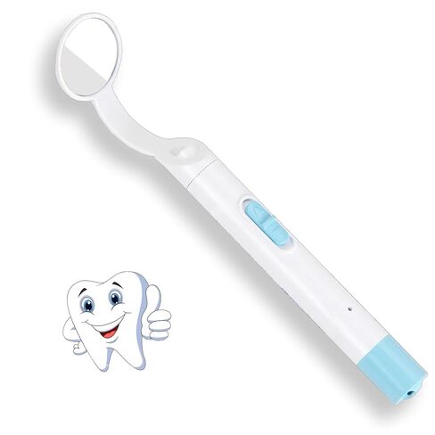 Dental Mirror with Dual LED Light, Detachable Anti-Fog Teeth Inspection Mirror, USB Rechargeable, Professional Oral Care Tool (Blue) in Saudi Arabia