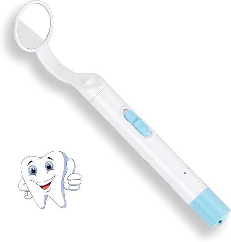 Dental Mirror with Dual LED Light, Detachable Anti-Fog Teeth Inspection Mirror, USB Rechargeable, Professional Oral Care Tool (Blue) in Saudi Arabia