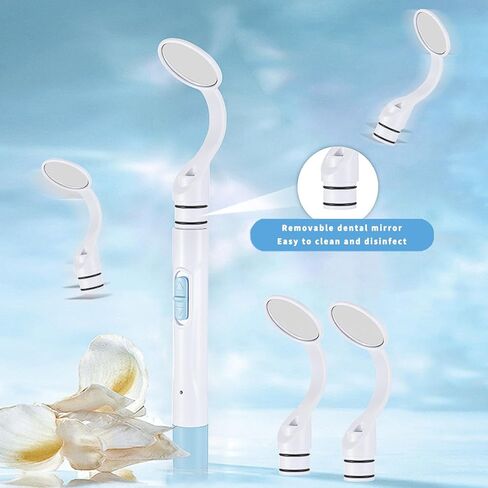 Dental Mirror with Dual LED Light, Detachable Anti-Fog Teeth Inspection Mirror, USB Rechargeable, Professional Oral Care Tool (Blue) in Saudi Arabia