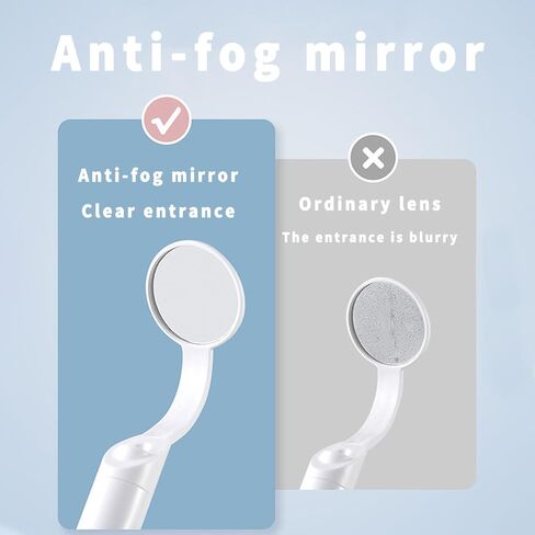 Dental Mirror with Dual LED Light, Detachable Anti-Fog Teeth Inspection Mirror, USB Rechargeable, Professional Oral Care Tool (Blue) in Saudi Arabia