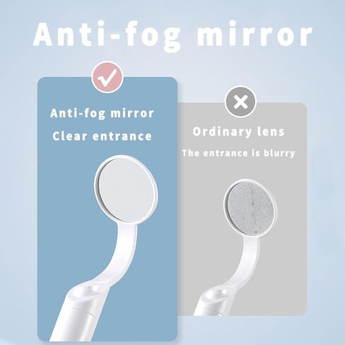 Dental Mirror with Dual LED Light, Detachable Anti-Fog Teeth Inspection Mirror, USB Rechargeable, Professional Oral Care Tool (Blue) in Saudi Arabia