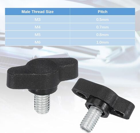 Meccanixity knurled chlamping مقابض مقابض مسامير الإبهام مسامير الترباس M5 × 45 مم من الذكور الخيط 27 مم للإلكترونيات مجموعة أثاث السيارات تجميع الخشب المشاريع DIY (الأسود ، حزمة 20) in Kuwait