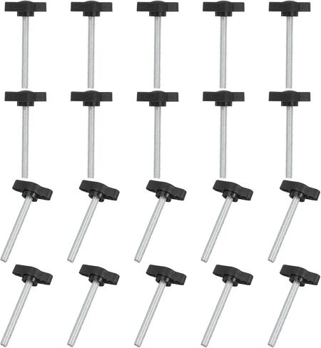 Meccanixity knurled chlamping مقابض مقابض مسامير الإبهام مسامير الترباس M5 × 45 مم من الذكور الخيط 27 مم للإلكترونيات مجموعة أثاث السيارات تجميع الخشب المشاريع DIY (الأسود ، حزمة 20) in Kuwait