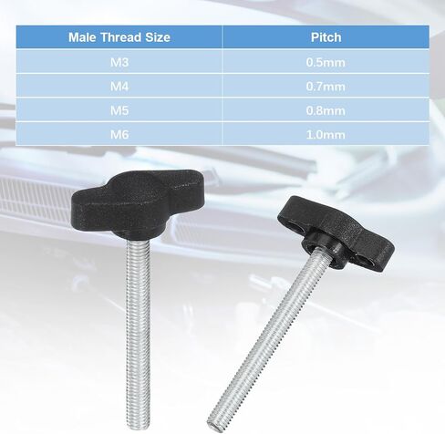 Meccanixity knurled chlamping مقابض مقابض مسامير الإبهام مسامير الترباس M5 × 45 مم من الذكور الخيط 27 مم للإلكترونيات مجموعة أثاث السيارات تجميع الخشب المشاريع DIY (الأسود ، حزمة 20) in Kuwait