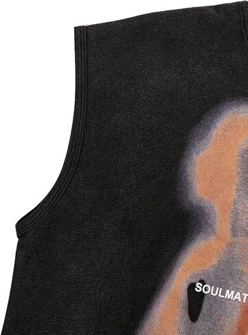 SOLY HUX Men's Graphic Tank Top Oversized Crew Neck Sleeveless Loose Fit Vintage Summer Tops Shirts in Kuwait