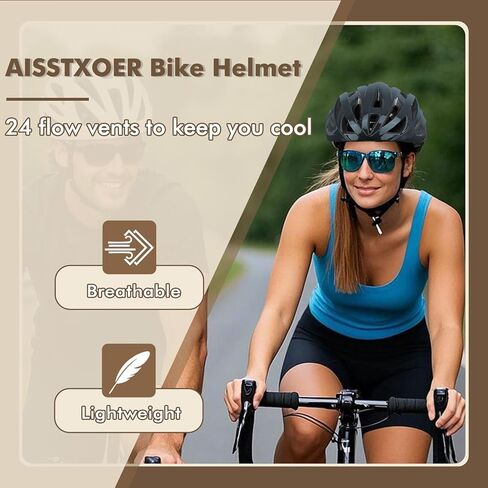 Road Bike Helmet Adult Men & Women, Adjustable Lightweight Design (22-24.5 Inches) - Vented, Removable Visor & Reflective White, for Day and Night Commuting & Sports | CPSC Certified in Kuwait