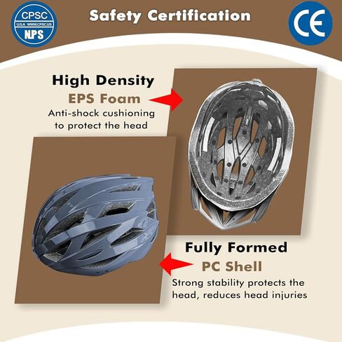 Road Bike Helmet Adult Men & Women, Adjustable Lightweight Design (22-24.5 Inches) - Vented, Removable Visor & Reflective White, for Day and Night Commuting & Sports | CPSC Certified in Kuwait