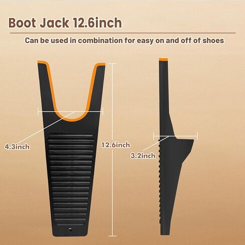 ZOMAKE Boot Jack 2Pcs,Boot Remover for Cowboy Boots,Non-Slip Grip Heavy Duty Boot Puller Boot Hooks for Men,Women,Work Effortless Boots Remover Tool Boot Horn(Orange,Grey) in Kuwait