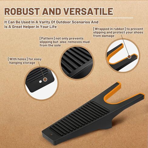 ZOMAKE Boot Jack 2Pcs,Boot Remover for Cowboy Boots,Non-Slip Grip Heavy Duty Boot Puller Boot Hooks for Men,Women,Work Effortless Boots Remover Tool Boot Horn(Orange,Grey) in Kuwait
