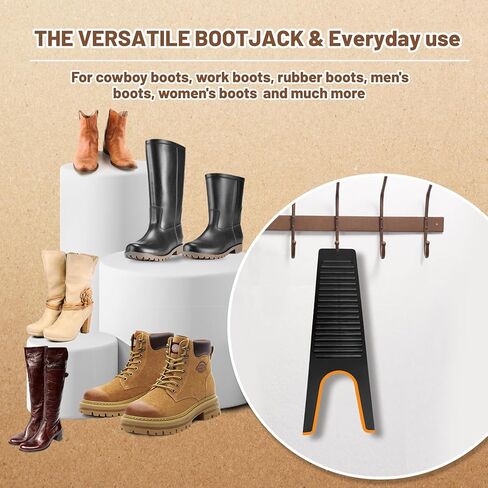 ZOMAKE Boot Jack 2Pcs,Boot Remover for Cowboy Boots,Non-Slip Grip Heavy Duty Boot Puller Boot Hooks for Men,Women,Work Effortless Boots Remover Tool Boot Horn(Orange,Grey) in Kuwait
