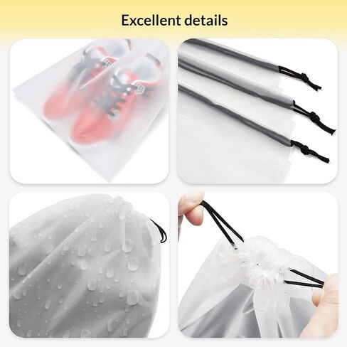 Vorspack Shoe Bags for Travel - 6 Pcs Transparent Drawstring Backpack Travel Shoe Bag Clear Drawstring Bag Large Shoe Organizer with Rope Travel Essentials for Men Women in Saudi Arabia