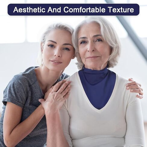 Tracheostomy Neck Stoma Cover,Breathable Laryngectomy Cover for Tracheostomy Care,Tracheostomy Supplies-Adjustable Neck Trachea Protector (Navy Blue, 2pcs) in Kuwait