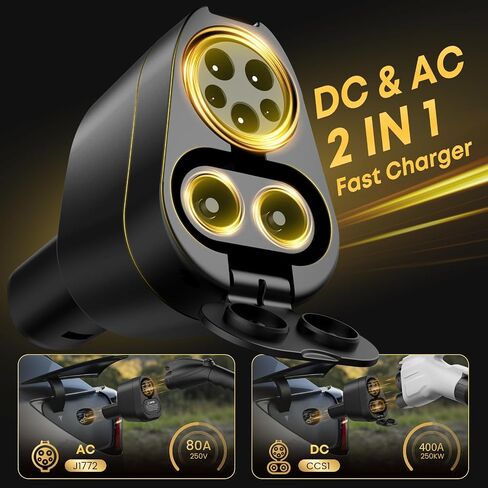 محول NACS to CCS1 ، محول شاحن Tesla 500A/1000V ، محول DC مناسب لفورد ، Rivian ، GM ، Volvo ، Polestar ، Nissan ، Mercedes-Benz ، Hyundai ، Lucid ، Kia ، Genesis ، و Honda Prologue Evs in Kuwait