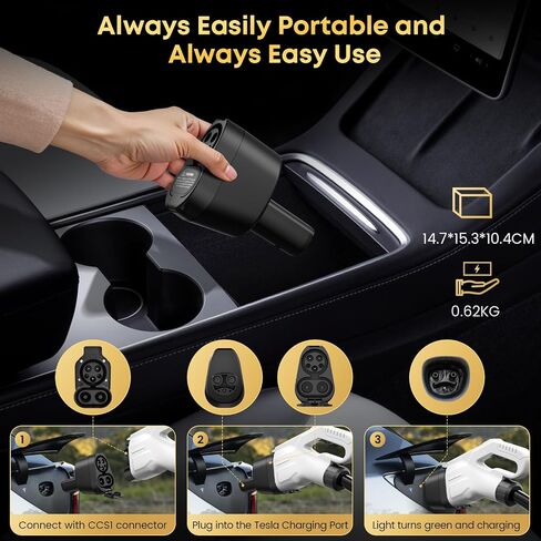 محول NACS to CCS1 ، محول شاحن Tesla 500A/1000V ، محول DC مناسب لفورد ، Rivian ، GM ، Volvo ، Polestar ، Nissan ، Mercedes-Benz ، Hyundai ، Lucid ، Kia ، Genesis ، و Honda Prologue Evs in Kuwait