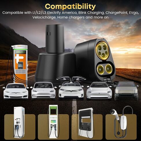 محول NACS to CCS1 ، محول شاحن Tesla 500A/1000V ، محول DC مناسب لفورد ، Rivian ، GM ، Volvo ، Polestar ، Nissan ، Mercedes-Benz ، Hyundai ، Lucid ، Kia ، Genesis ، و Honda Prologue Evs in Kuwait