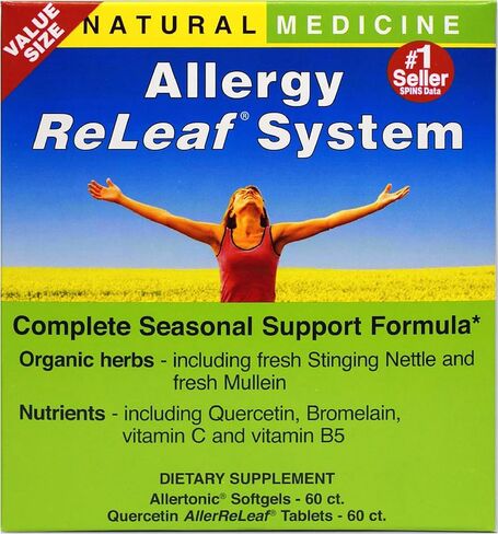 Herbs Etc. Allergy ReLeaf System - Seasonal Discomfort Supplement - Provides Seasonal Support for Sneezing & Itchy Eyes - Supports Sinus Function - 30 Softgels (30 Servings), 30 Tablets (30 Servings) in Saudi Arabia