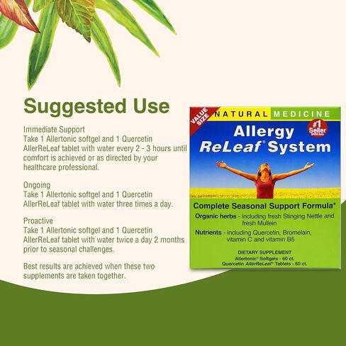 Herbs Etc. Allergy ReLeaf System - Seasonal Discomfort Supplement - Provides Seasonal Support for Sneezing & Itchy Eyes - Supports Sinus Function - 30 Softgels (30 Servings), 30 Tablets (30 Servings) in Saudi Arabia
