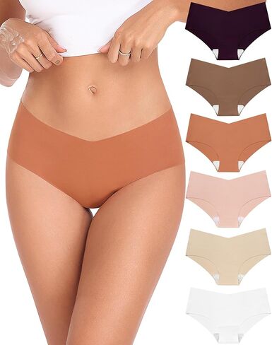 Xibing Seamless Underwear for Women No Show Panties Cheeky Bikini Underpants Soft Stretch Invisible Hipster 6-Pack Size XS-XL in Kuwait