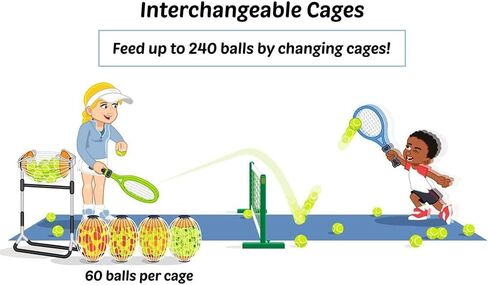 Hopper and Ball Collector All-in-One with 5 Adjustable Heights, Holds up to 60 Tennis Balls or 30 Pickleballs in Kuwait
