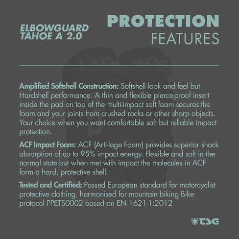 TSG - Elbowguard Tahoe A 2.0, Mountain Bike and Dirt Bike Protective Gear - Flexible and Durable, ACF Impact Foam, Pullover, Pre Shaped and Horse Shoe Design in Kuwait