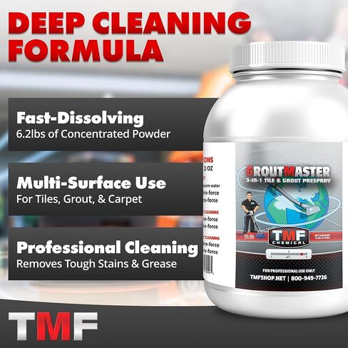 GroutMaster Tile & Grout Cleaner – Fast-Dissolving Powdered Solution for Deep Cleaning Concrete Stains, Grease, & Tough Stains, Ideal for Residential & Commercial Use, 6.5 lbs in Saudi Arabia