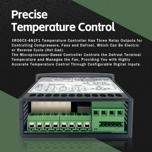 XR06CX-4N1F1 Temperature Controller with NTC Temperature Sensor Probe Compatible with Dixell XR06CX-4N1F1 Temperature Thermostat Fit for 120V 50-60Hz Commercial Refrigerators/Freezer (with Clasp) in Kuwait