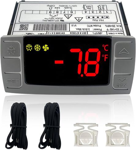 XR06CX-4N1F1 Temperature Controller with NTC Temperature Sensor Probe Compatible with Dixell XR06CX-4N1F1 Temperature Thermostat Fit for 120V 50-60Hz Commercial Refrigerators/Freezer (with Clasp) in Saudi Arabia