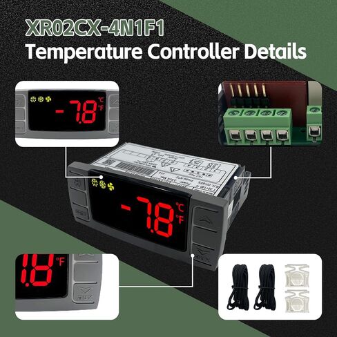 XR06CX-4N1F1 Temperature Controller with NTC Temperature Sensor Probe Compatible with Dixell XR06CX-4N1F1 Temperature Thermostat Fit for 120V 50-60Hz Commercial Refrigerators/Freezer (with Clasp) in Saudi Arabia