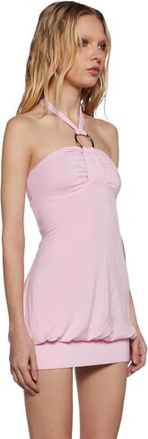 دمى تقتل Y2K Bubble Mini Dress by Generation Kiss - فستان رقبة الرسن العصبي مع تمثال نصفي روتش وتنحنح الفقاعة in Saudi Arabia
