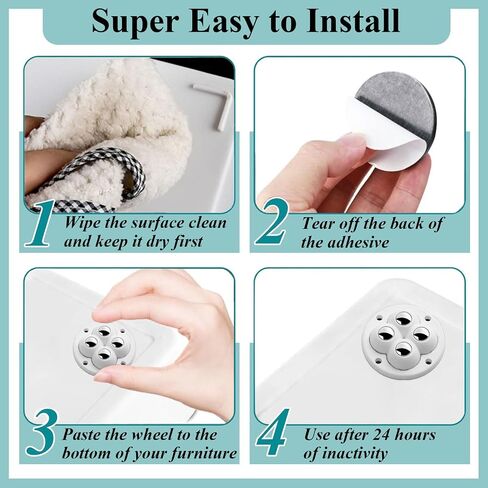 4pcs عجلات الخروع اللاصقة ذاتية ، 360 درجة مئوية عجلات من أجهزة المطبخ دوار دوار ، ميني كرة القدم اللزجة مع فرامل قفل ل Diy صغير الأثاث القمامة يمكن تخزين علبة الصفيحة in Kuwait