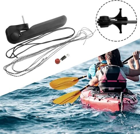 Tail Rudder Control System with Foot Steering Kit, Nylon Rope Mounting Set for Stern Direction Control, 20.1 Inch Length Canoe Steering Device with Installation Hardware in Kuwait