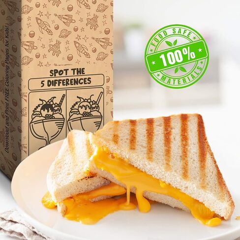 Nil-Tech Kids Brown Paper Facs-Lunch Sandwich Bag مع ألعاب ونكات ، وأكياس الوجبات الخفيفة الصديقة للبيئة ، وآمنة الطعام ، وأكياس الغداء الورقية 50pc كرافت in Kuwait