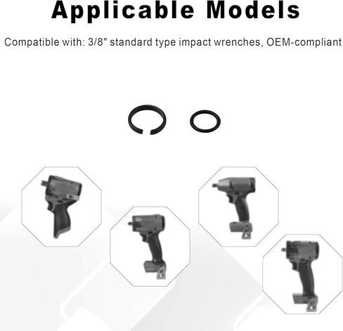 12 مجموعات 3/8 "التأثير الاحتفاظ بحلقات احتكاك مقطع مؤثر مع حلقة O ، بما في ذلك أداة تثبيت حلقة التجنيب المتوافقة مع وجع التأثير الكهربائي والهواء المضغوط in Kuwait