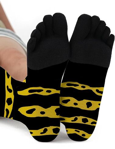 Funny Novelty Five Toe Socks للرجال والنساء - جوارب طاقم طباعة الدولار للهدايا ، والأعياد والأناقة الفريدة ، وحجم M/L in Kuwait