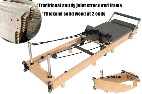 Pilates Reformer Machine, Wood Foldable Pilates Machine Equipment for Home Workout in Kuwait