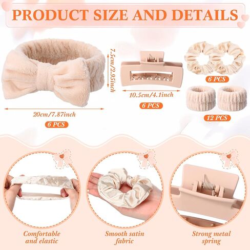 48 PCS Spa Party Formors for Girls Pink Sleepover Party Supplies 6 Bow Bow Beadband 12 Wristband 6 Scrunchies 6 Hair Clip 6 Jewelry Case 6 Makeup Bag 6 Mirror for Bridesmaid Proposal Gifts in Kuwait