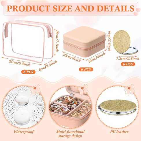 48 PCS Spa Party Formors for Girls Pink Sleepover Party Supplies 6 Bow Bow Beadband 12 Wristband 6 Scrunchies 6 Hair Clip 6 Jewelry Case 6 Makeup Bag 6 Mirror for Bridesmaid Proposal Gifts in Kuwait